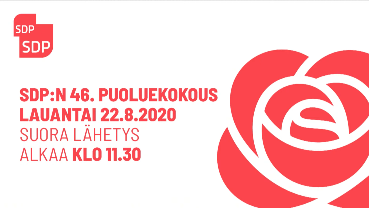 SDP:n 46. puoluekokouksen mainos vuodelta 2020